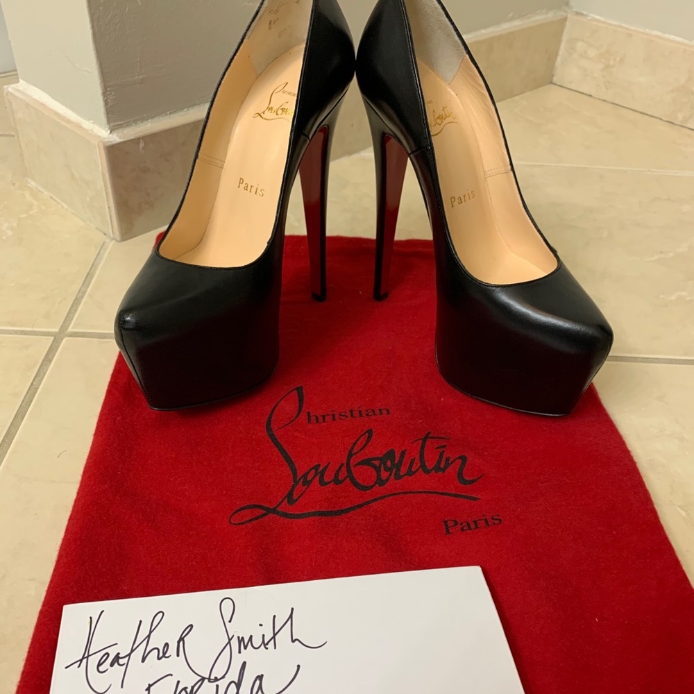 Christian Louboutin Black Leather Platforms worn 1